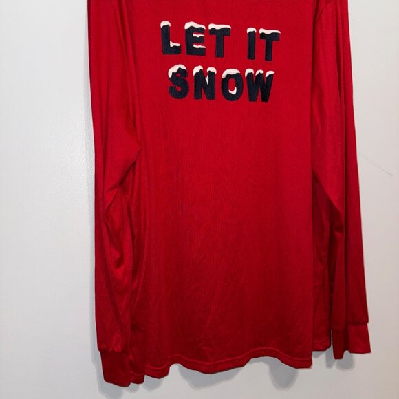 Mens Red Let It Snow Long Sleeve Pajama Top XL Cotton Blend - Picture 4 of 4